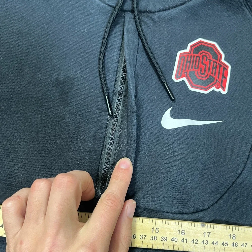 Nike Dri Fit The Ohio State Buckyes Hoodie Pullover Black XXL 2XL Zipper